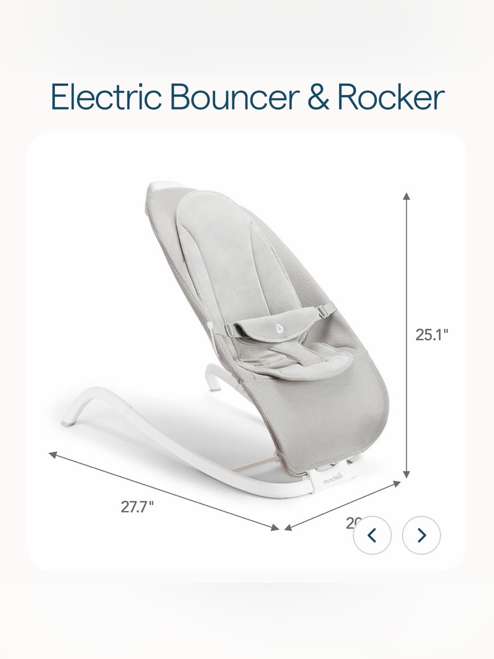 NWT - Munchkin - Bouncer & Rocker - gray - Picture 3 of 9